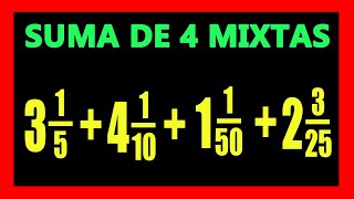 ✅👉 Suma de 4 Fracciones Mixtas ✅ Como Sumar Cuatro Fracciones Mixtas [upl. by Healey687]