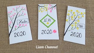 Hướng dẫn làm bao Lì Xì Tết đơn giản  Lucky Money Envelope  Liam Channel [upl. by Ayihsa]