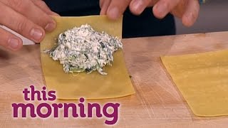 Gino DAcampo Cooks Rocket Spinach And Ricotta Cannelloni  This Morning [upl. by Temirf931]