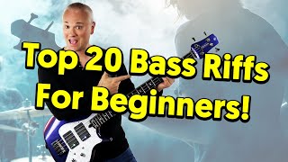 Top 20 MUST KNOW Bass Riffs For Beginners tabs amp tutorial [upl. by Nimzay282]