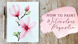 How to Paint Watercolour Magnolia [upl. by Oiled]