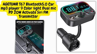 Bluetooth50 Car mp3 player AGETUNR T67 [upl. by Kristien]