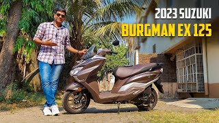 2023 Suzuki Burgman Street 125 EX 😍  Ride Review  New Features Colors amp Much More [upl. by Chantal57]