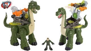 Imaginext Dinosaurs Mega Apatosaurus Jurassic Toy Review Unboxing FisherPrice Toys [upl. by Aneladgam]