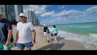 Sunny Isles Beach Walk from Trump International Beach Resort Miami FL [upl. by Oicinoid]