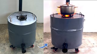 Creative ideas for the perfect wood stove from used drums and brand new cement [upl. by Dylan]