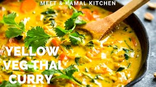 Easy amp Tasty Yellow veg Thai curry  How to make yellow veg thai curry  Thai curry recipe [upl. by Sheng]