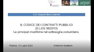 Le modifiche principali del nuovo Codice degli Appalti  10072023 [upl. by Gnen854]