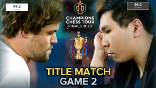 TITLE MATCH Magnus Carlsen vs Wesley So  CHAMPION CHESS TOUR FINALS 2023  GAME 2 [upl. by Veator805]