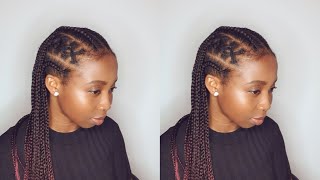 How To Rubber Band Criss Cross Knotless Braids  Tribal Braids [upl. by Sherrer619]