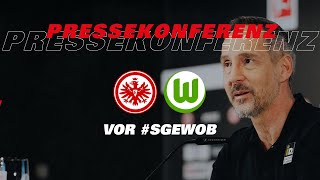 quotHaben ein tolles Mannschaftsklimaquot  PK vor Eintracht  Wolfsburg präsentiert von Krombacher [upl. by Eillil]