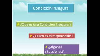 Prevención de riesgos  Acciones condiciones inseguras y causa y efecto [upl. by Chamberlain]