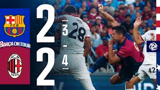 HIGHLIGHTS  FC BARCELONA 2 34 2 AC MILAN  USA TOUR 2024 [upl. by Cherin692]