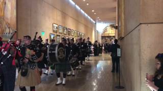 LAFD Firefighter Kelly Wong  Pipes and Drum Escort [upl. by Lebasy921]