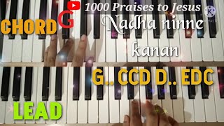 Nadha ninne kanan Keyboard notes with chordsChristian song keyboard notes1000 Praises to Jesus [upl. by Rafaello]