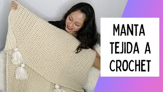 COMO HACER MANTA RAPIDA Y FACIL A CROCHET SIN COSER quotcrochet blanket for beginnersquot💗💗💗 [upl. by Schear157]