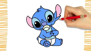 How to Draw BABY STITCH I Easy [upl. by Ardnuaed]