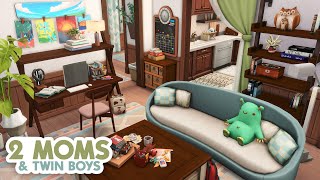 Two Moms amp Twin Boys  The Sims 4 Speed Build Apartment Renovation [upl. by Aceber857]