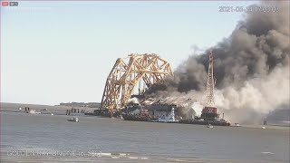 Watch Live Capsized Golden Ray cargo ship burning in St Simons Sound [upl. by Camille]