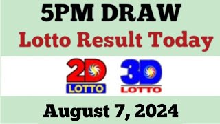 Lotto Result Today 5pm draw August 7 2024 Swertres Ez2 PCSO complete [upl. by Brawley]