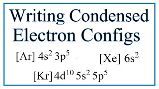 Writing CondensedAbbreviated Electron Configurations [upl. by Arahahs]