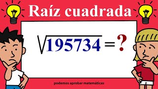 Cómo resolver raíces cuadradas  Raíz cuadrada de 6 cifras super fácil [upl. by Atirb136]