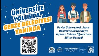 Gebze Belediyesi Üniversite Sosyal Destek Yardımı [upl. by Gunthar]