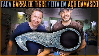 Faca Garra de Tigre em Aço Damasco ft Ricardo Vilar Cutelaria DIY [upl. by Christean]