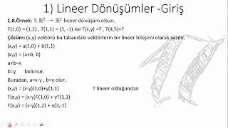 Lineer Dönüşümler  Giriş 3 Lineer Cebir 92 [upl. by Eastman]