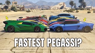 GTA 5 ONLINE  WHICH IS FASTEST PEGASSI  TEST ALL PEGASSI CARS [upl. by Loni]