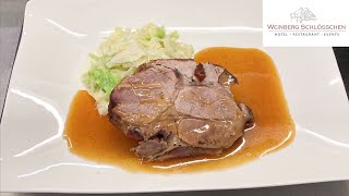 OnlineKochkurs 27 Schweinebraten mit Rezept [upl. by Tekla]