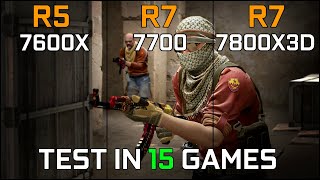 RYZEN 5 7600X vs RYZEN 7 7700 vs RYZEN 7 7800X3D  Test in 15 Games [upl. by Jaquiss]