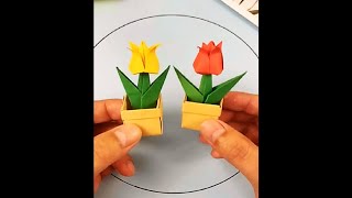 Lindos Tulipanes de papel origami manualidades craft diy [upl. by Ninetta]