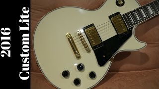 2016 Gibson Les Paul Custom Lite White Demo [upl. by Casper215]