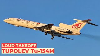 TUPOLEV Tu154 IN 2023  Kyrgyzstan Govmt Tu154M Loud Takeoff from Budapest  BUD Plane Spotting [upl. by Fedirko]