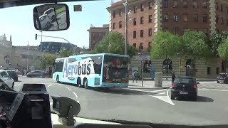 Aerobus A2 von Barcelona City zum Flughafen  Aerobus from city to airport [upl. by Monto]