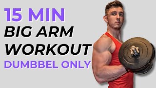 15 MIN BIG ARM WORKOUT DUMBBELL ONLY  Homemade Beast [upl. by Bartolomeo13]