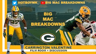 Is Packers Rookie CB READY To Be CB2 Carrington Valentine Film Room  Discussion [upl. by Hamirak]