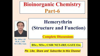 Hemerythrin Structure and Function bioinorganic chemistry BScMScCSIRNETJRFGATE [upl. by Ynohtnaluap583]