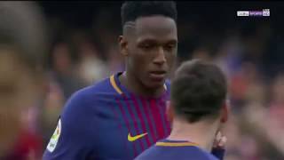 Así fue el debut de Yerry Mina como titular en el Barcelona HD 720p 110218 [upl. by Preiser256]