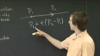 Parametric line intersecting a plane  MIT 1802SC Multivariable Calculus Fall 2010 [upl. by Henryk]