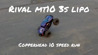 Team associated Rival MT10 speed run Castle creations copperhead 10 [upl. by Fokos]