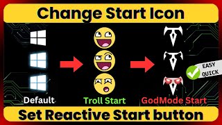 😲Change Start button to any image you want  Set reactive start button  Windows SafeTested ✅ [upl. by Elatia260]