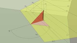 Rebatimento de um triângulo situado num plano oblíquo com recurso a um TRIÂNGULO DE REBATIMENTO [upl. by Adela]