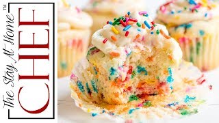 How to Make Funfetti Birthday Cupcakes  The Stay At Home Chef [upl. by Adamik]