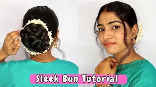 How to make a Perfect Sleek Bun  Sleek Bun Tutorial  Namrata Gupta [upl. by Akcebar160]