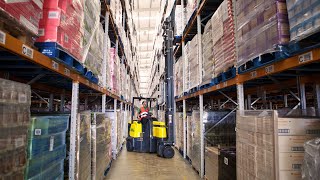 Combilift  Aislemaster Articulated Narrow Aisle Telescopic forks  Increase Warehouse Storage [upl. by Hawker]