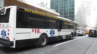 Newark Airport Express bus at 6th Avenue and West 42nd Street [upl. by Cam817]