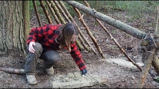 Building A Primitive Shelter Part 1 [upl. by Harper]