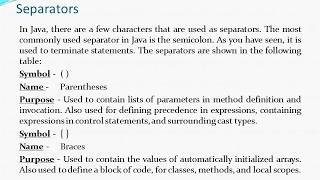 Lexical Issues  Java Whitespace Identifiers Literals Comments Separators Reserved Keywords [upl. by Dnalel]